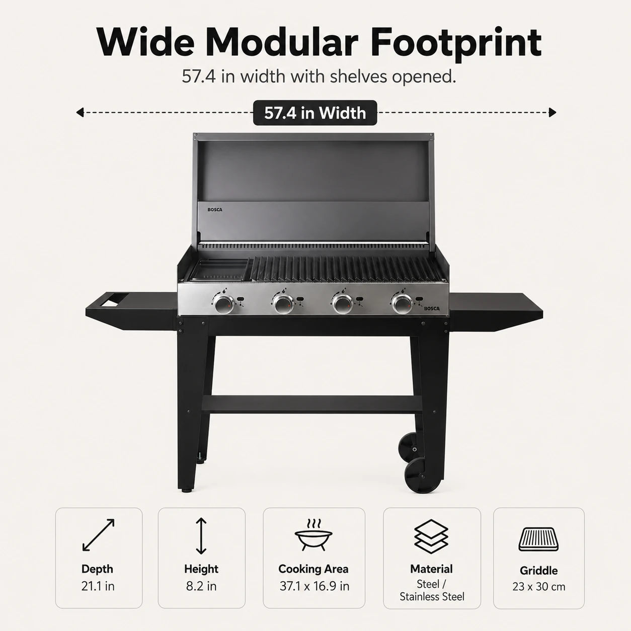 Bosca Block 1000 Freestanding Gas Grill | BOSCA