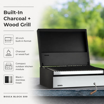 Bosca Block 500 - 20 Inch Built In Wood Fired Grill | BOSCA