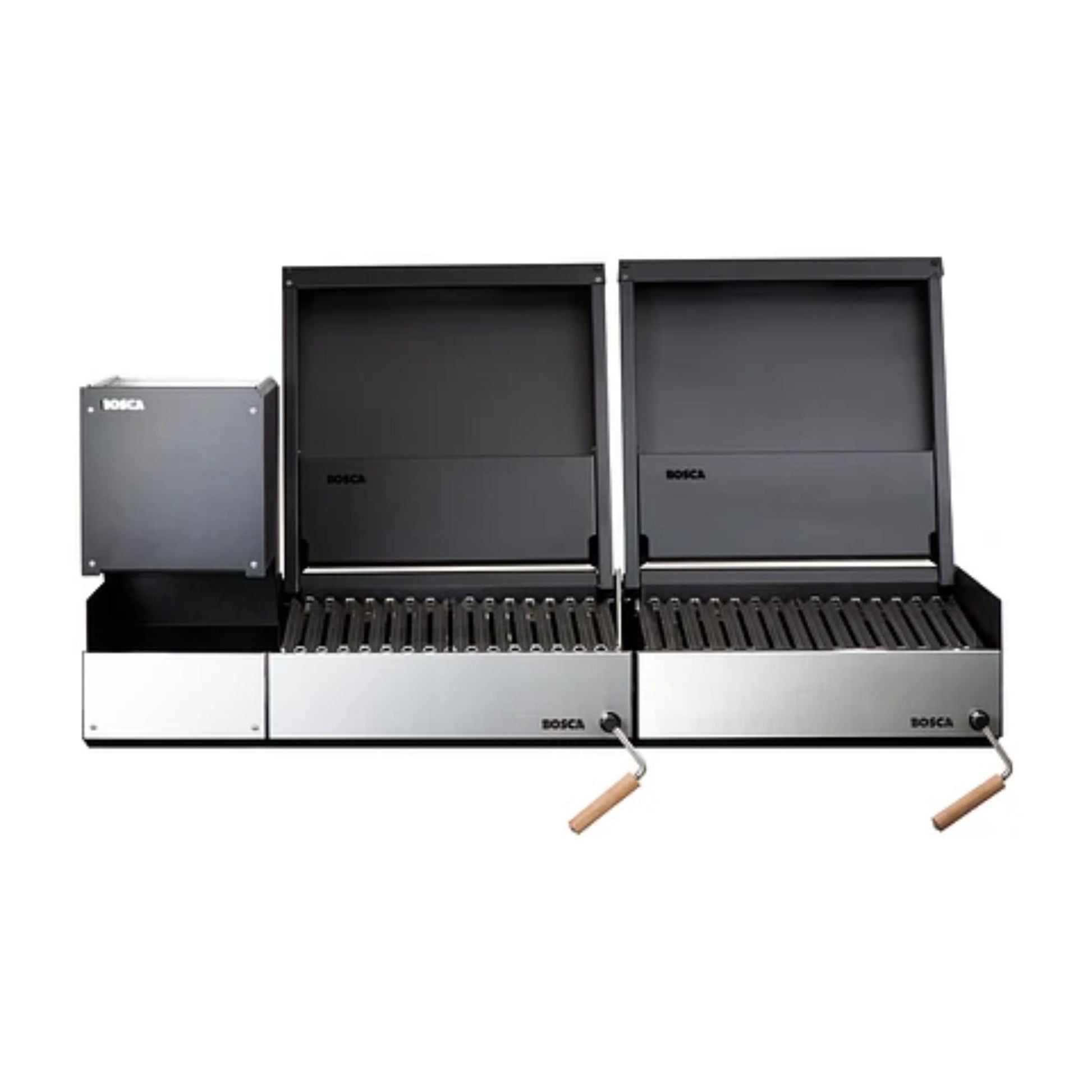 Bosca Pack Block Wood Brazier 250 + Block 500 20" + Block 500 20" Built-in Charcoal Grill | BOSCA