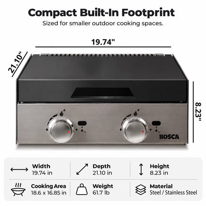 Bosca Block 500 Built-In Gas Grill | BOSCA