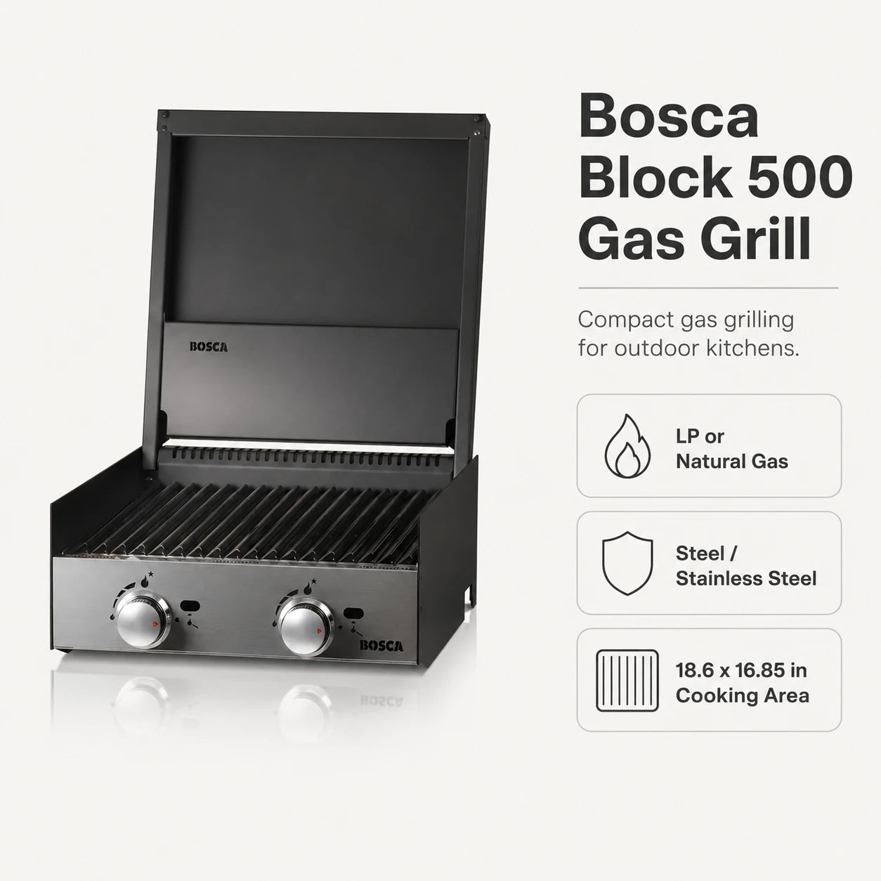 Bosca Block 500 Built-In Gas Grill | BOSCA