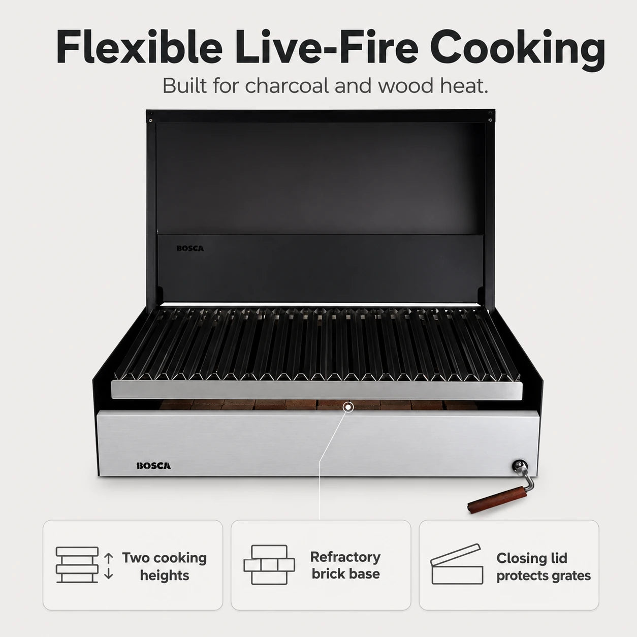 Bosca Block 750 - 30 Inch Built In Wood Fired Grill | BOSCA
