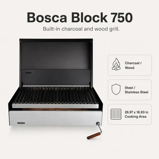 Bosca Block 750 - 30 Inch Built In Wood Fired Grill | BOSCA