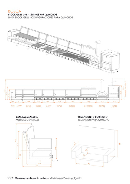 Bosca Block 1000 Built-In Gas Grill