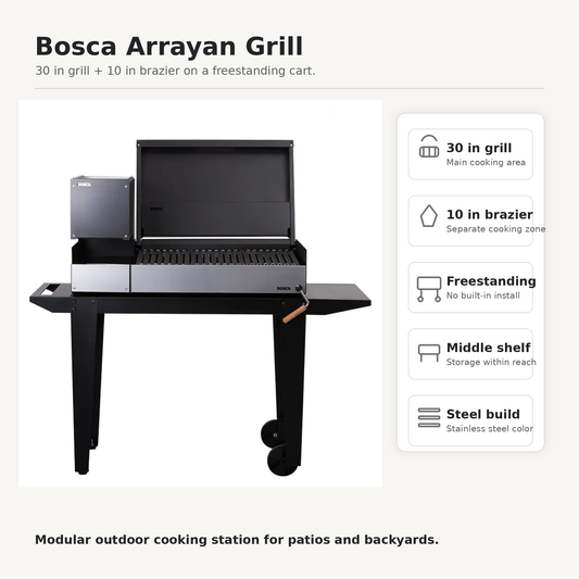 Bosca Block Arrayan - 40 Inch Modular Freestanding Charcoal Grill | BOSCA
