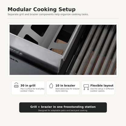 Bosca Block Arrayan - 40 Inch Modular Freestanding Charcoal Grill | BOSCA