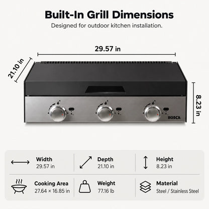 Bosca Block 750 Built-In Gas Grill | BOSCA