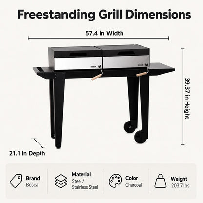 Bosca Roble Freestanding Charcoal Grill | BOSCA