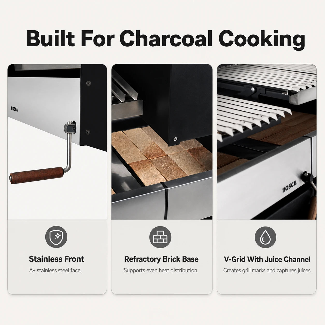 Bosca Roble Freestanding Charcoal Grill | BOSCA