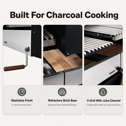 Bosca Roble Freestanding Charcoal Grill | BOSCA