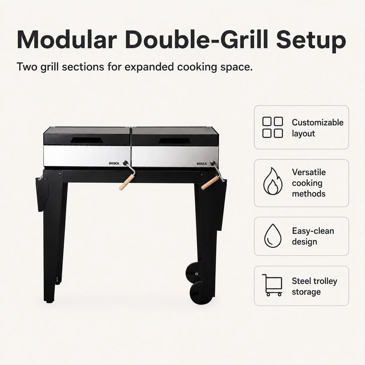 Bosca Roble Freestanding Charcoal Grill | BOSCA