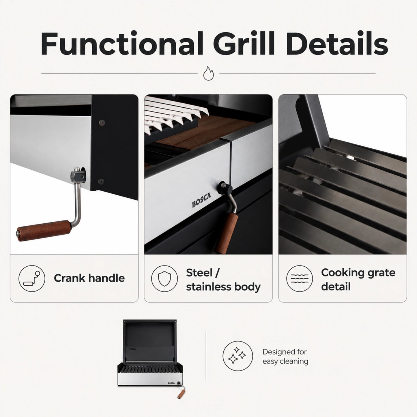 Bosca Pack Block 500 20" + Block 500 20" Built-in Charcoal Grill | BOSCA