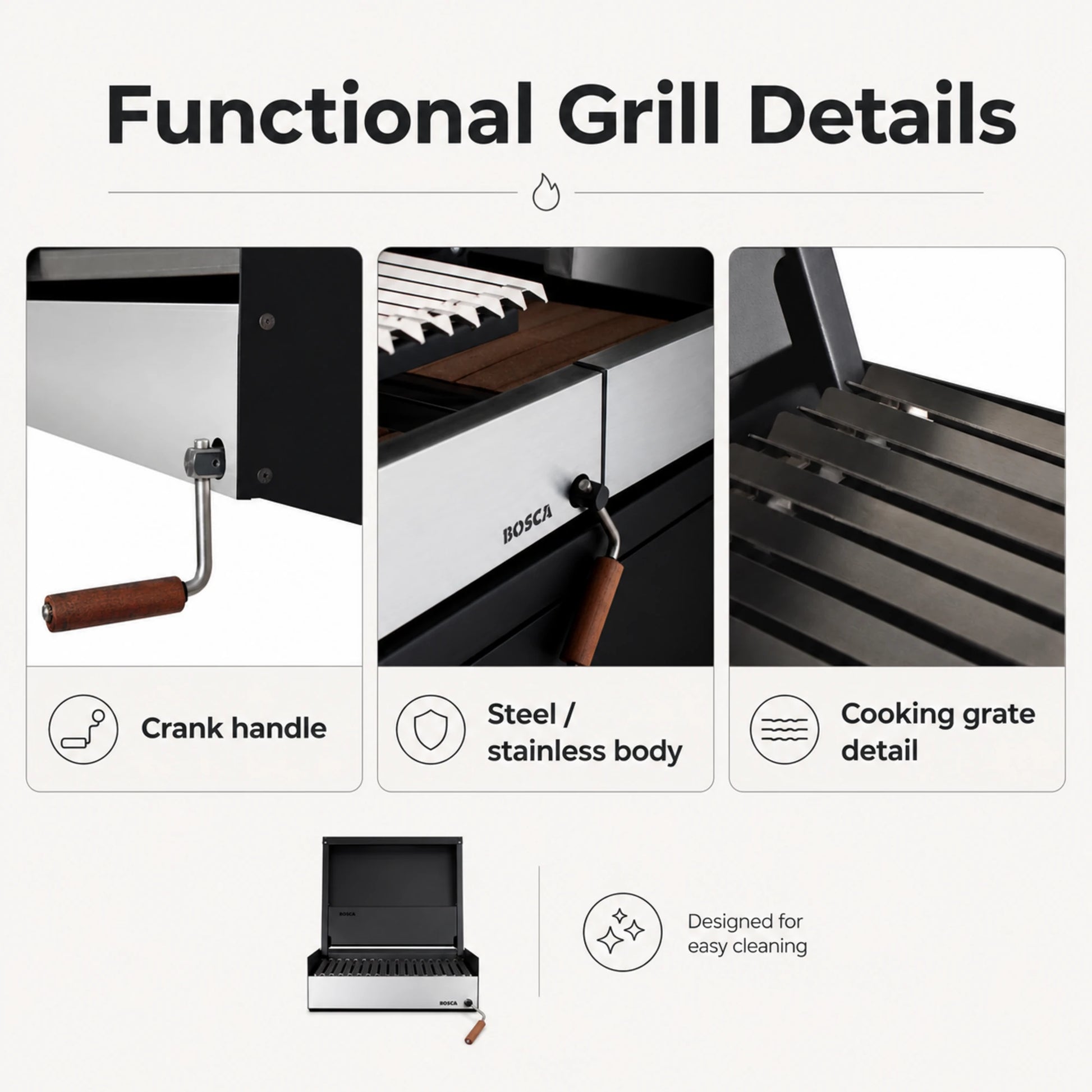 Bosca Pack Block 500 20" + Block 500 20" Built-in Charcoal Grill | BOSCA