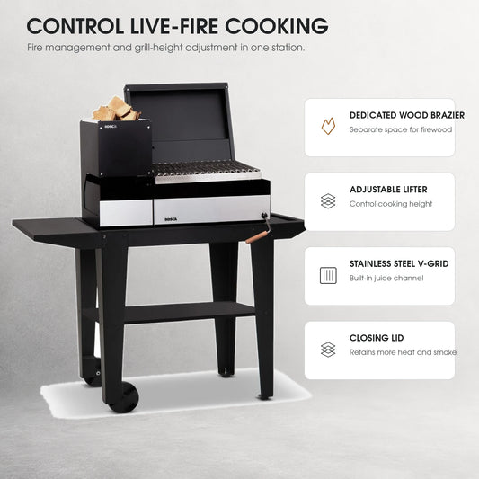 Bosca Block Puelo Freestanding Charcoal Grill | BOSCA