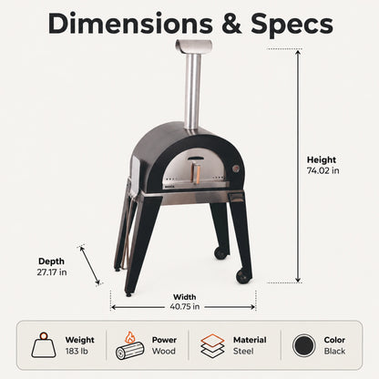 Bosca Nahuen 41 Inch Outdoor Wood Fired Pizza Oven | BOSCA